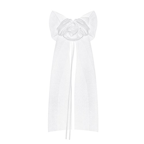 Autotür-Bouquet Satin-Rose weiß, 2 Stück, Hochzeitsauto, Kirchenbankdeko, Tischdeko von PartyDeco