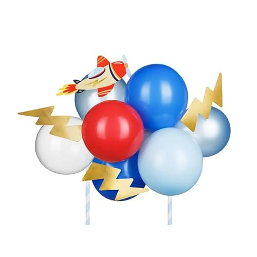 Ballon Kuchen Topper Geburtstag Flugzeug (29 cm) von PartyDeco