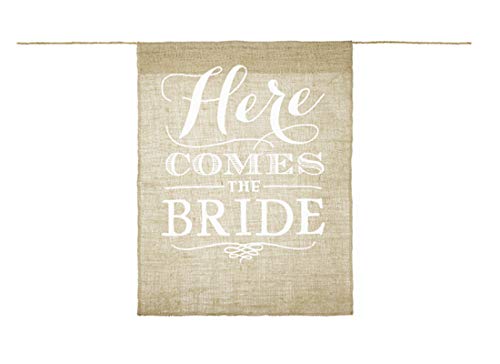 Banner für die Braut - Here comes the bride, 41x51cm von PartyDeco