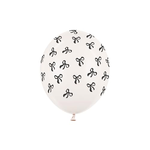 Deko Luftballons mit schwarzen Schleifen - 6 Stück | Elegante Partyballons für alle Feiern und besondere Anlässe Deko Luftballons mit schwarzen Schleifen - 6 Stück | Elegante Partyballons für alle Feiern und besondere Anlässe von PartyDeco