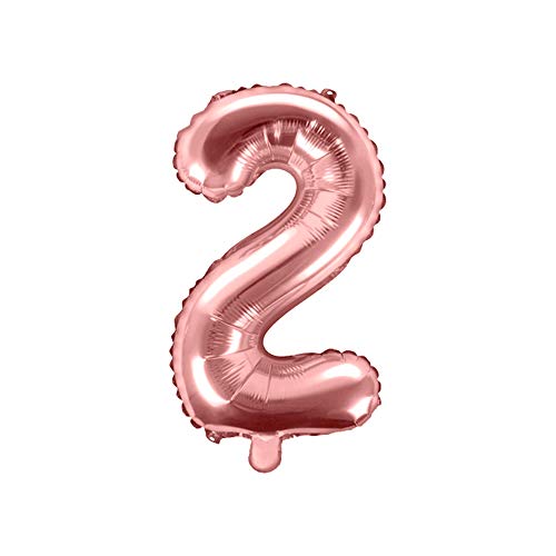 Elfenstall Folienballon Zahl Luftballom Zahlenballon zur Dekoration für den Geburtstag, Hochzeitstag oder sonstiges Jubiläum, 35 cm Farbe (rosé, 2) von SKYLANTERN