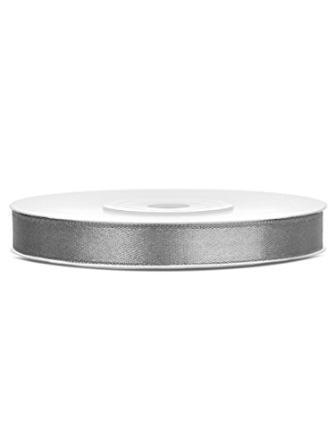 Florsol 25m Satinband Satin Geschenkband grau Silber 6mm breit Florsol 25m Satinband Satin Geschenkband grau Silber 6mm breit von PartyDeco