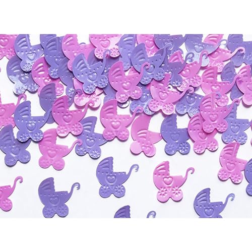 Folien-Konfetti Kinderwagen rosa / flieder, ca. 15 gr. von PartyDeco