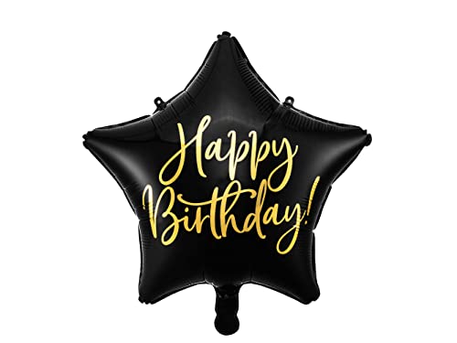 Folienballon Stern 40cm mit Schrift Happy Birthday für Helium Luftballon Geburtstag schwarz gold Folienballon Stern 40cm mit Schrift Happy Birthday für Helium Luftballon Geburtstag schwarz gold von PartyDeco