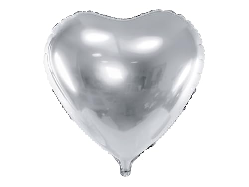 Folienballon Herz 51cm - Ballon für Helium oder Luft - Großer Luftballon für Hochzeit Geburtstag Babyparty - Folienluftballon als Hochzeitsdeko Geburtstagsdeko Partydeko - Silber Folienballon Herz 51cm - Ballon für Helium oder Luft - Großer Luftballon für Hochzeit Geburtstag Babyparty - Folienluftballon als Hochzeitsdeko Geburtstagsdeko Partydeko - Silber von PartyDeco