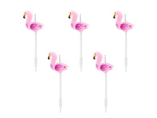 Geburtstagskerzen Flamingo 3cm 5er Set Kuchenkerzen Tortendeko Kindergeburtstag Geburtstag pink von PartyDeco