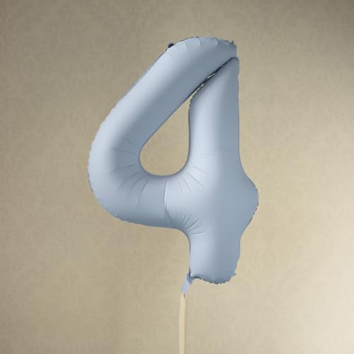 Großer Folienballon mit Zahl 4, Nebelblau, für Geburtstagsfeiern und Kulissen Großer Folienballon mit Zahl 4, Nebelblau, für Geburtstagsfeiern und Kulissen von PartyDeco