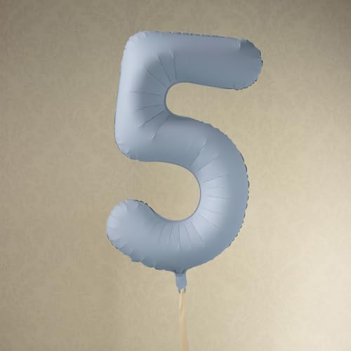 Großer Folienballon mit Zahl 5, Nebelblau, für Geburtstagsfeiern und Kulissen Großer Folienballon mit Zahl 5, Nebelblau, für Geburtstagsfeiern und Kulissen von PartyDeco