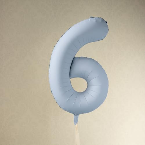 Großer Nebelblauer Folienballon Zahl 6 für Feiern und Kulissen Großer Nebelblauer Folienballon Zahl 6 für Feiern und Kulissen von PartyDeco
