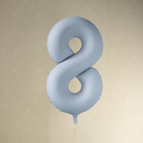 Großer Nebelblauer Folienballon Zahl 8 für Geburtstagsfeiern und Hintergründe Großer Nebelblauer Folienballon Zahl 8 für Geburtstagsfeiern und Hintergründe von PartyDeco