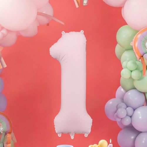 Großer hellrosa Folienballon Zahl 1 für Geburtstagsfeiern und Kulissen Großer hellrosa Folienballon Zahl 1 für Geburtstagsfeiern und Kulissen von PartyDeco