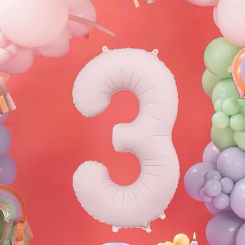Großer hellrosa Folienballon Zahl 3 für Geburtstagsfeiern und Kulissen Großer hellrosa Folienballon Zahl 3 für Geburtstagsfeiern und Kulissen von PartyDeco