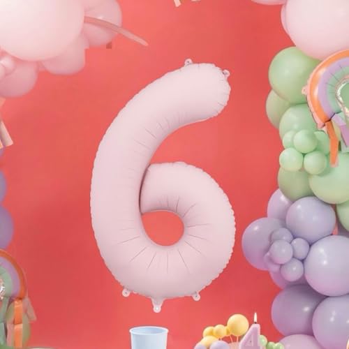 Großer hellrosa Folienballon Zahl 6 für Feiern und Kulissen Großer hellrosa Folienballon Zahl 6 für Feiern und Kulissen von PartyDeco