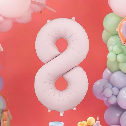 Großer hellrosa Folienballon Zahl 8 für Feiern und Kulissen Großer hellrosa Folienballon Zahl 8 für Feiern und Kulissen von PartyDeco