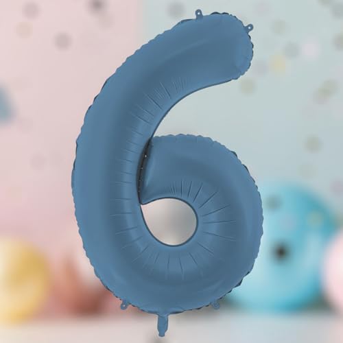 Großer marineblauer Folienballon mit Zahl 6 für Geburtstagsfeiern und Kulissen Großer marineblauer Folienballon mit Zahl 6 für Geburtstagsfeiern und Kulissen von PartyDeco