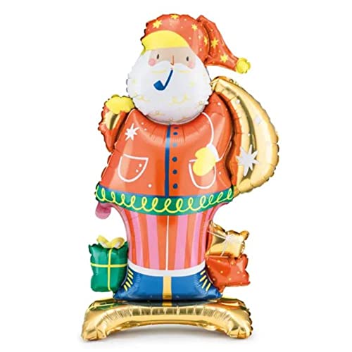 Großer stehender Weihnachtsmannballon, Riesen Folienvater Weihnachtsballon, Kinder Weihnachtsfeier Dekoration, Festlicher Partyballon 63x106cm Großer stehender Weihnachtsmannballon, Riesen Folienvater Weihnachtsballon, Kinder Weihnachtsfeier Dekoration, Festlicher Partyballon 63x106cm von PartyDeco