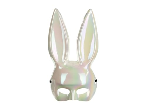 Kaninchen Maske Weiß Opal – ca. 16,5 x 34 cm, wiederverwendbar, Bunny Maske für Erwachsene, Party Accessoire Karneval, Maskenball Verkleidung, unisex Dekoration Fasching Kaninchen Maske Weiß Opal – ca. 16,5 x 34 cm, wiederverwendbar, Bunny Maske für Erwachsene, Party Accessoire Karneval, Maskenball Verkleidung, unisex Dekoration Fasching von PartyDeco
