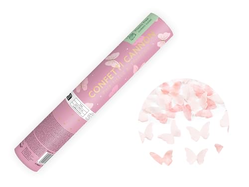 Konfettikanone mit Schmetterlingen 20cm x 24 Stk- 5 bis 8 m Effekthöhe - Konfetti Kanone Geburtstag Hochzeit - Party Popper - Konfettiregen Shooter - Konfettibombe - Rosa Konfettikanone mit Schmetterlingen 20cm x 24 Stk- 5 bis 8 m Effekthöhe - Konfetti Kanone Geburtstag Hochzeit - Party Popper - Konfettiregen Shooter - Konfettibombe - Rosa von PartyDeco