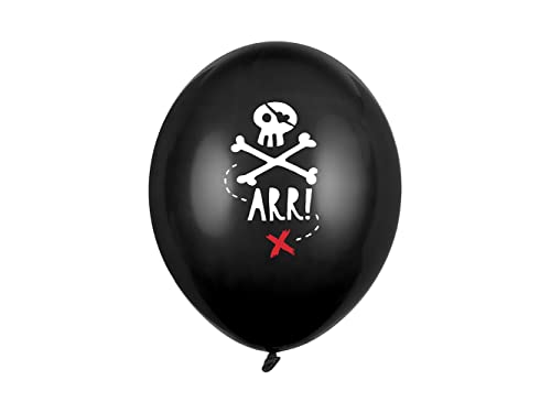 Luftballons Piraten 30cm 6er Set mit Aufdruck Totenkopf Latex Geburtstag Ballondeko Partyballons von PartyDeco