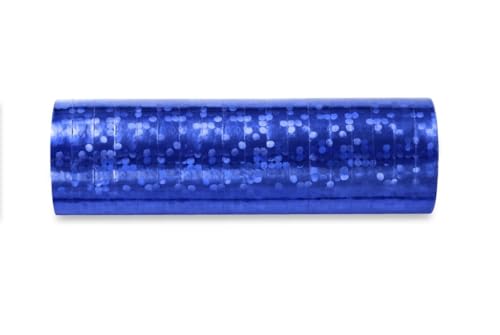 Luftschlangen, Metallic Holografie, BLAU, 1 Rolle von PartyDeco