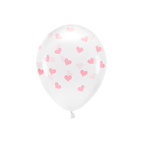 Öko Luftballons mit Herzen 33cm 6er Set - Ballons für Helium oder Luft - Latexballons für Hochzeit Verlobung JGA Geburtstag - Ballonset als Hochzeitsdeko Geburtstagsdeko - Klar Transparent Rosa Öko Luftballons mit Herzen 33cm 6er Set - Ballons für Helium oder Luft - Latexballons für Hochzeit Verlobung JGA Geburtstag - Ballonset als Hochzeitsdeko Geburtstagsdeko - Klar Transparent Rosa von PartyDeco