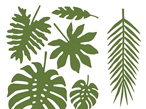 Party Deco Aloha Tischdeko, Tropische Papier Blätter Set - 21 tropische Blätter, 7 Formen, 3 Grüntöne, 14-40 cm - Eco Natur Tischdekoration, für Hochzeit, Feier, Weihnachten - Natürlich Grün von PartyDeco