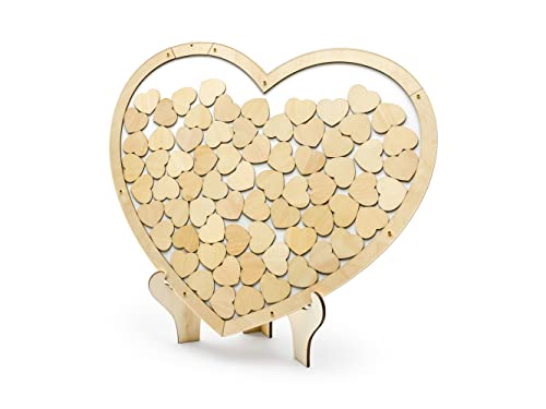 PartyDeco Gästebuch Holz Herz ca. 44x37cm mit 70 Herzen Hochzeit Hochzeitsbuch Hochzeitsgästebuch Natur braun PartyDeco Gästebuch Holz Herz ca. 44x37cm mit 70 Herzen Hochzeit Hochzeitsbuch Hochzeitsgästebuch Natur braun von PartyDeco