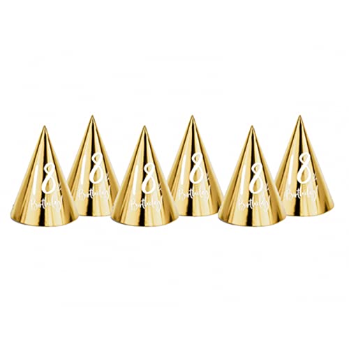PartyDeco 18. Geburtstagshüte gold 16cm 6 Stk. Geburtstagsfeier Hütchen Happy Birthday Party Dekoration PartyDeco 18. Geburtstagshüte gold 16cm 6 Stk. Geburtstagsfeier Hütchen Happy Birthday Party Dekoration von PartyDeco