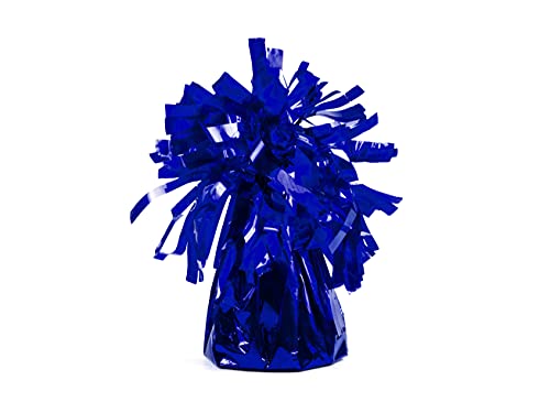 PartyDeco Ballongewicht Folie mit Fransen – Gewichte Luftballons Glitzer – Königsblau, 7 cm, 130 gr, 4 Stück von PartyDeco