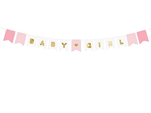 PartyDeco Banner Baby Girl in Gold Banner für Baby Shower Gender Reveal Party Inschrift Girlande für Taufe Geburtstag Party Überraschung für Mama PartyDeco Banner Baby Girl in Gold Banner für Baby Shower Gender Reveal Party Inschrift Girlande für Taufe Geburtstag Party Überraschung für Mama von PartyDeco