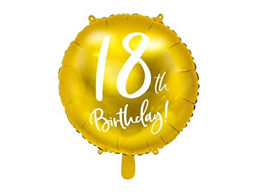 PartyDeco Folienballon 18th Birthday 45cm für Helium geeignet Luftballon zum 18. Geburtstag Gold PartyDeco Folienballon 18th Birthday 45cm für Helium geeignet Luftballon zum 18. Geburtstag Gold von PartyDeco