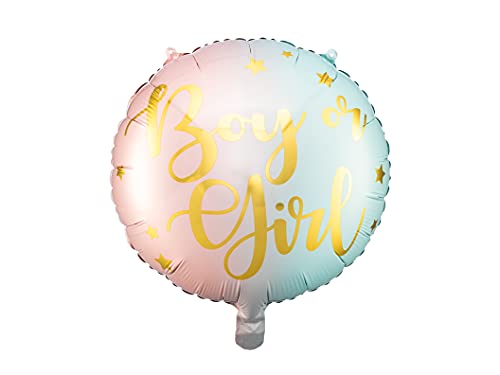 PartyDeco Folie Ballon gedruckt Junge oder Mädchen für Hel auf Luft hängende Dekoration für Baby Dusche Geschlecht Reveal Party von PartyDeco