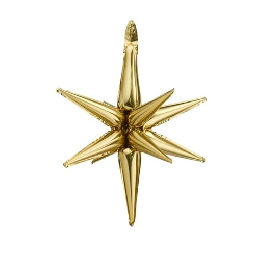 PartyDeco - Folienballon, Stern, 3D, 105 cm, goldfarben von PartyDeco