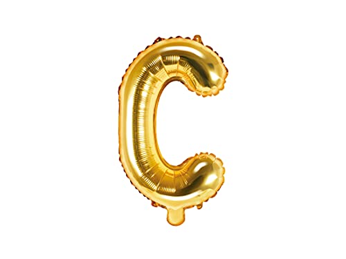 PartyDeco Folienballon Buchstabe "C" Gold-Geburtstag Hochzeit Jahrestag Folienballon Buchstabe "C"- Gold Größe ca. 35 cm Geburtstag Hochzeit Verlobung Silvesterparty Folienballon Hel Deko Geburtstag von PartyDeco