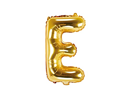 PartyDeco Folienballon Buchstabe "E" Gold-Geburtstag Hochzeit Jahrestag Folienballon Buchstabe "E"- Gold Größe ca. 35 cm Geburtstag Hochzeit Verlobung Silvesterparty Folienballon Hel Deko Geburtstag von PartyDeco