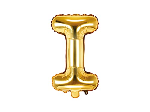 PartyDeco Folienballon Buchstabe "I" Gold-Geburtstag Hochzeit Jahrestag Folienballon Buchstabe "I"- Gold Größe ca. 35 cm Geburtstag Hochzeit Verlobung Silvesterparty Folienballon Hel Deko Geburtstag von PartyDeco