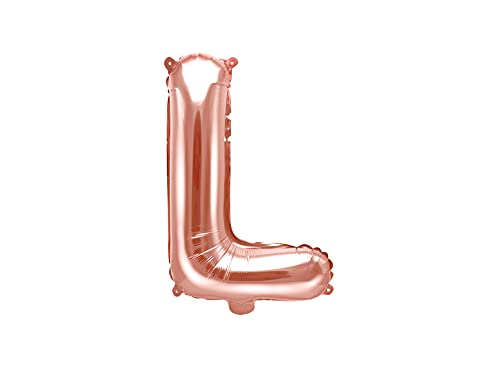 PartyDeco Folienballon Buchstabe "L" Roségold- Geburtstag Hochzeit Jahrestag Folienballon Buchstabe "L"- Rosegold Größe ca. 35 cm Verlobung Silvesterparty Folienballon Deko von PartyDeco