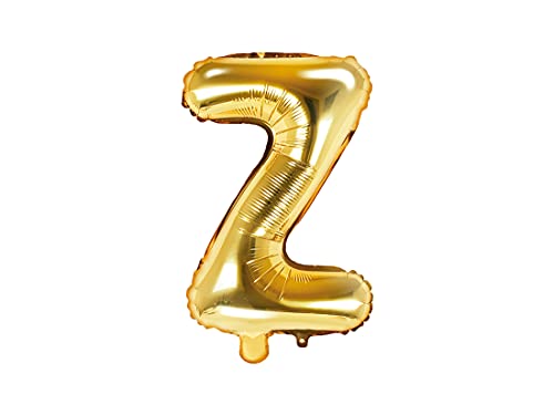 PartyDeco Folienballon Buchstabe "Z" Gold-Geburtstag Hochzeit Jahrestag Folienballon Buchstabe "Z"- Gold Größe ca. 35 cm Geburtstag Hochzeit Verlobung Silvesterparty Folienballon Hel Deko Geburtstag von PartyDeco