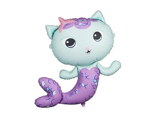 PartyDeco Folienballon Meerkatze 80x82 cm – Gabby’s Dollhouse Luftballon mit Helium oder Luft – Kindergeburtstag Deko – Mädchenparty – Wiederverwendbar – inkl. Röhrchen von PartyDeco