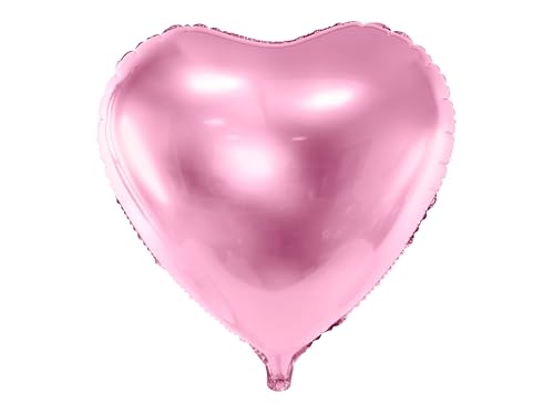 PartyDeco Folienballon Herz 35cm - Ballon für Helium oder Luft Folienballon Mylar Herz pink metallic Ø 45 cm- Rosa von PartyDeco