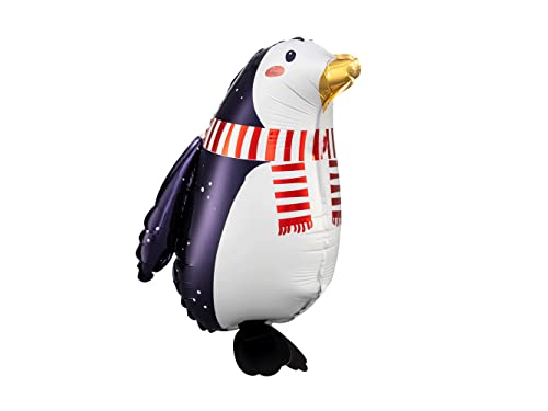 Folienballon Pinguin 29x42cm - Airwalker Ballon - schwebend über den Boden mit Helium gefüllt - Luftballon für Kinderparty Weihnachten - Folienluftballon als Geburtstagsdeko Partydeko - Schwarz Weiß von PartyDeco