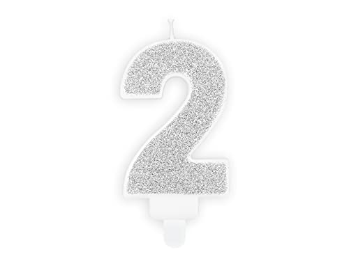 PartyDeco Geburtstag Kerze Nummer 2 Silber Glitter Kuchen Dekoration Kuchen Toppers Muffin Bakes Geburtstag Hochzeit Jubiläum Kerzen für Erwachsene Kinder PartyDeco Geburtstag Kerze Nummer 2 Silber Glitter Kuchen Dekoration Kuchen Toppers Muffin Bakes Geburtstag Hochzeit Jubiläum Kerzen für Erwachsene Kinder von PartyDeco