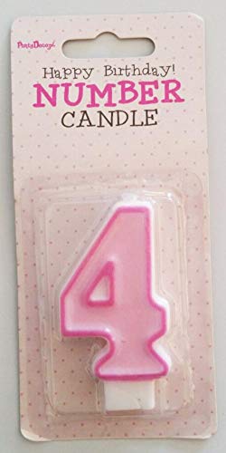 Geburtstags- Kerze Zahl 4 rosa Mädchen Geburtstags- Kerze Zahl 4 rosa Mädchen von PartyDeco