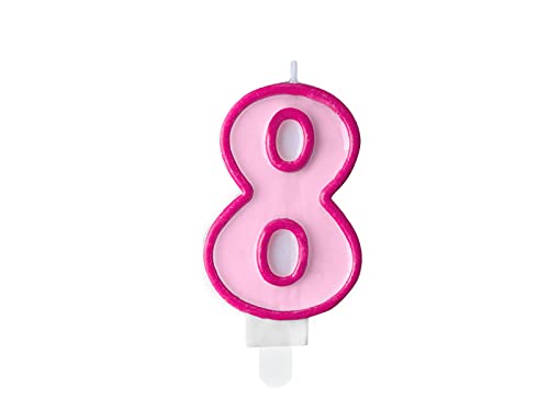 Geburtstags- Kerze Zahl 8 rosa Mädchen Geburtstags- Kerze Zahl 8 rosa Mädchen von PartyDeco