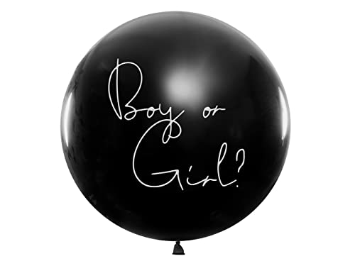 Riesenballon Boy or Girl 1m Riesen Gender Reveal Party Ballon mit Konfetti Latex Luftballon Junge von PartyDeco