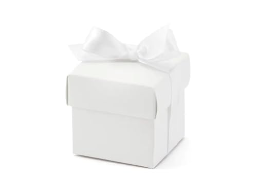 PartyDeco Geschenkbox mit Schleife 5,2x5,2x5,2 cm | 10 Stück Weiß PartyDeco Geschenkbox mit Schleife 5,2x5,2x5,2 cm | 10 Stück Weiß von PartyDeco