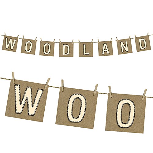 PartyDeco Girlande Banner Woodland DIY Bunting Herbst Raumdekoration Raumdeko von PartyDeco