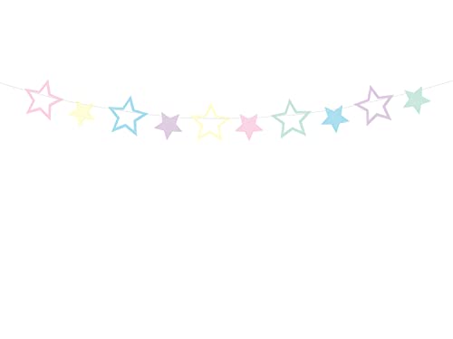 PartyDeco Girlande DIY Sterne 1,4 m x 1 Stück Papiergirlande Sternengirlande zum selbst Basteln Kindergeburtstag bunt Pastell PartyDeco Girlande DIY Sterne 1,4 m x 1 Stück Papiergirlande Sternengirlande zum selbst Basteln Kindergeburtstag bunt Pastell von PartyDeco