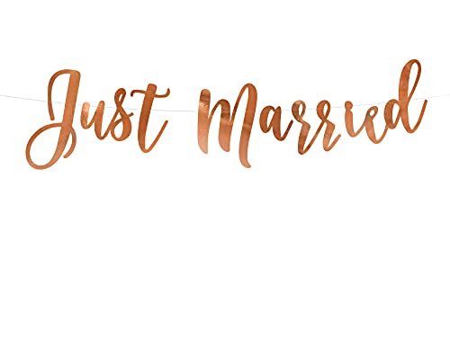 PartyDeco Hochzeit Banner mit Just Married Inschrift Braut Hochzeit Dekoration Gold Hochzeit Girlande Braut und Bräutigam PartyDeco Hochzeit Banner mit Just Married Inschrift Braut Hochzeit Dekoration Gold Hochzeit Girlande Braut und Bräutigam von PartyDeco