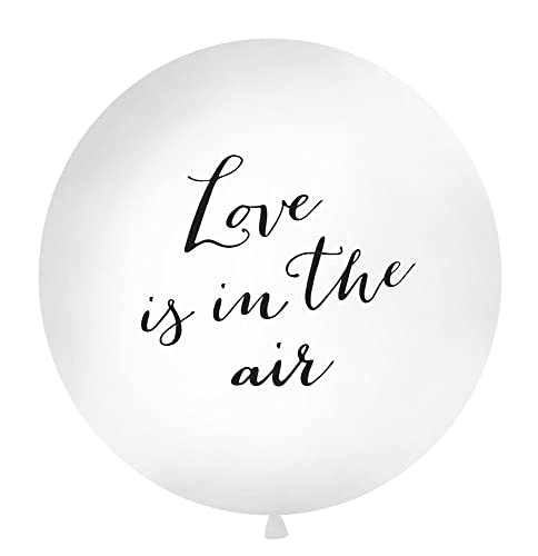 PartyDeco Riesenballon Love is in The air 1m groß Luftballon Riesen Ballon Latexballon riesig Hochzeit Liebe von PartyDeco